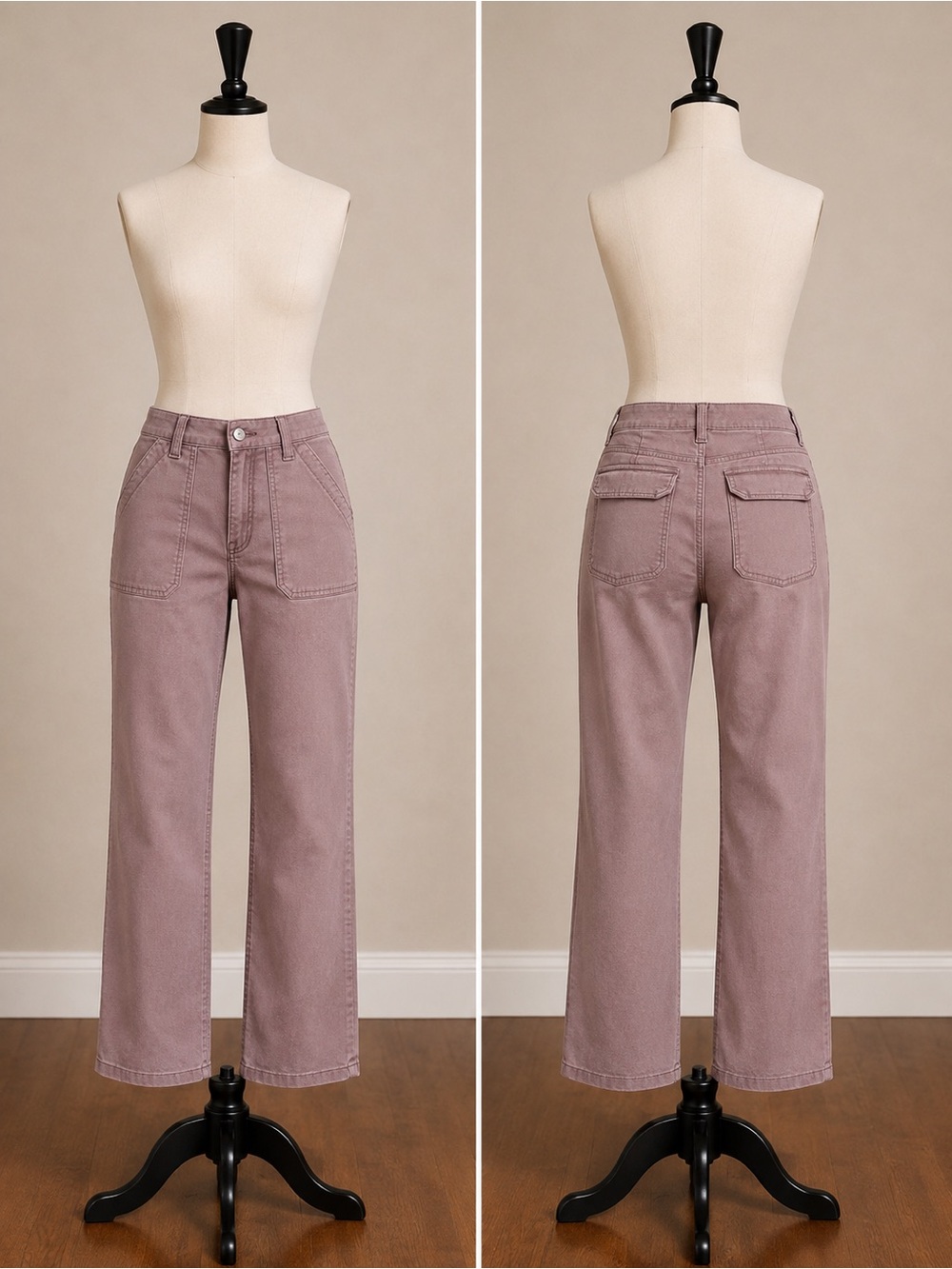 Cosmic Blue Love Mid-Rise Straight Leg Jeans in Dusty Mauve
